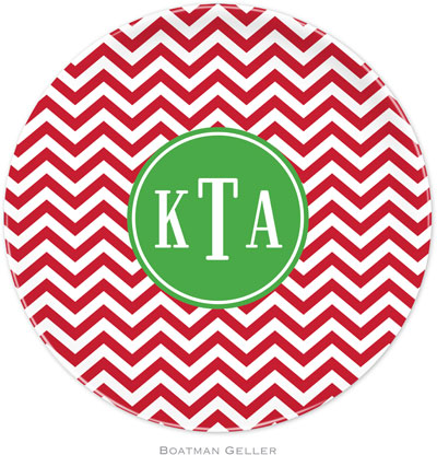 Boatman Geller - Personalized Melamine Plates (Chevron Red Preset - Holiday) Boatman Geller - Personalized Melamine Plates (Chevron Red Preset - Holiday)