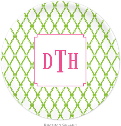 Boatman Geller - Personalized Melamine Plates (Bamboo Green & Raspberry) Boatman Geller - Personalized Melamine Plates (Bamboo Green & Raspberry)