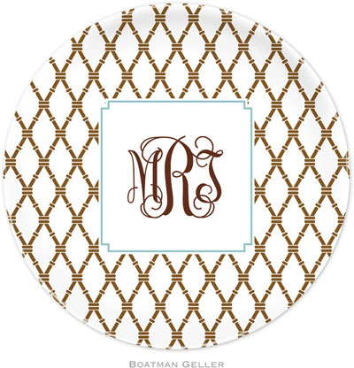 Boatman Geller - Personalized Melamine Plates (Bamboo Brown & Slate)