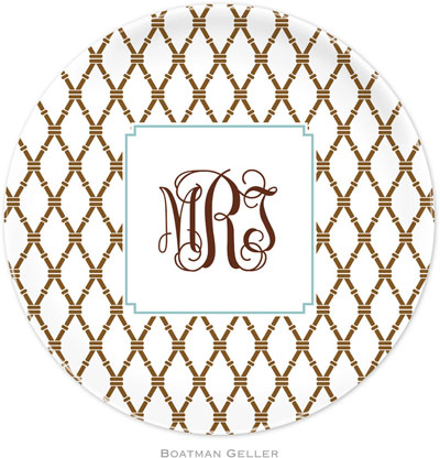 Boatman Geller - Personalized Melamine Plates (Bamboo Brown & Slate) Boatman Geller - Personalized Melamine Plates (Bamboo Brown & Slate)