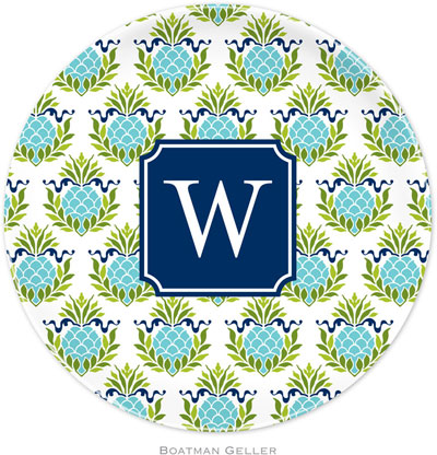 Boatman Geller - Personalized Melamine Plates (Pineapple Repeat Teal Preset) Boatman Geller - Personalized Melamine Plates (Pineapple Repeat Teal Preset)