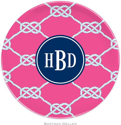 Boatman Geller - Personalized Melamine Plates (Nautical Knot Raspberry Preset) Boatman Geller - Personalized Melamine Plates (Nautical Knot Raspberry Preset)