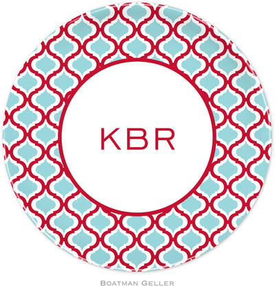 Boatman Geller - Personalized Melamine Plates (Kate Red & Teal) Boatman Geller - Personalized Melamine Plates (Kate Red & Teal)
