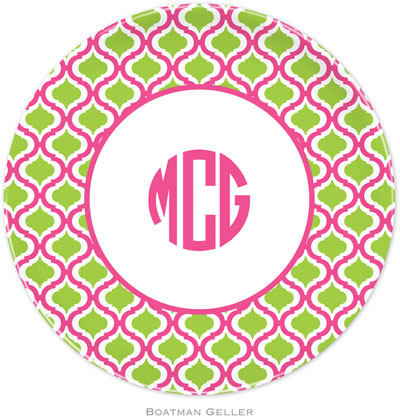 Boatman Geller - Personalized Melamine Plates (Kate Raspberry & Lime)