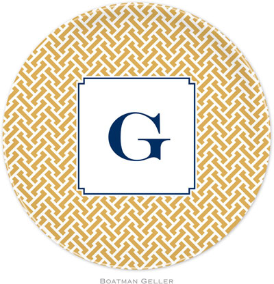 Boatman Geller - Personalized Melamine Plates (Stella Gold)