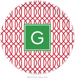 Boatman Geller - Personalized Melamine Plates (Trellis Reverse Cherry Preset - Holiday)