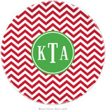 Boatman Geller - Personalized Melamine Plates (Chevron Red Preset - Holiday)