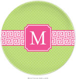 Boatman Geller - Personalized Melamine Plates (Greek Key Band Pink Preset)