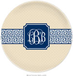 Boatman Geller - Personalized Melamine Plates (Greek Key Band Navy Preset)