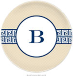 Boatman Geller - Personalized Melamine Plates (Greek Key Band Navy)