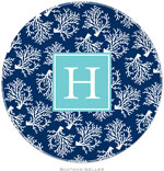 Boatman Geller - Personalized Melamine Plates (Coral Repeat Navy Preset)