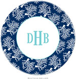 Boatman Geller - Personalized Melamine Plates (Coral Repeat Navy)
