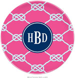 Boatman Geller - Personalized Melamine Plates (Nautical Knot Raspberry Preset)