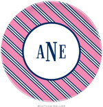 Boatman Geller - Personalized Melamine Plates (Repp Tie Pink & Navy)