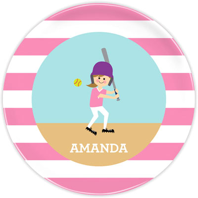 Boatman Geller - Personalized Melamine Plates (Softball Player) Boatman Geller - Personalized Melamine Plates (Softball Player)