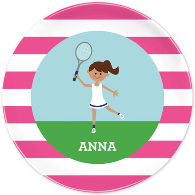 Boatman Geller - Personalized Melamine Plates (Tennis Player - Dress)