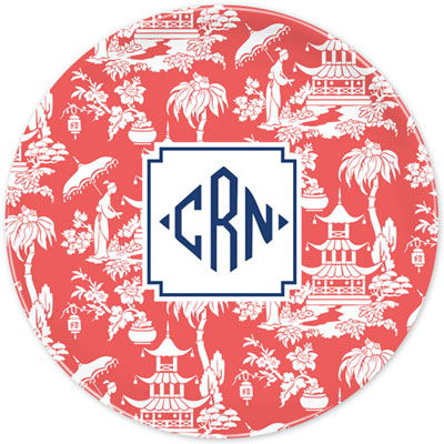 Boatman Geller - Personalized Melamine Plates (Pagoda Garden Coral) Boatman Geller - Personalized Melamine Plates (Pagoda Garden Coral)