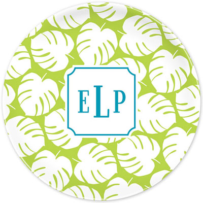 Boatman Geller - Personalized Melamine Plates (Palm Lime) Boatman Geller - Personalized Melamine Plates (Palm Lime)