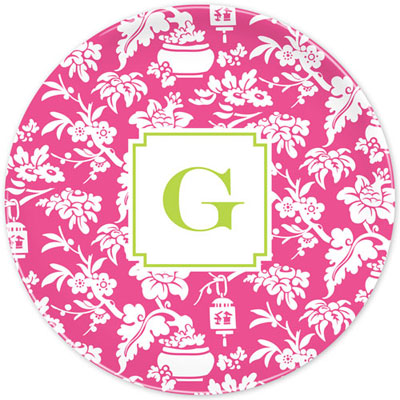 Boatman Geller - Personalized Melamine Plates (Anna Floral Raspberry) Boatman Geller - Personalized Melamine Plates (Anna Floral Raspberry)