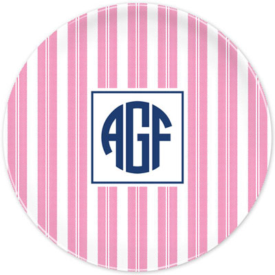 Boatman Geller - Personalized Melamine Plates (Vineyard Stripe Raspberry) Boatman Geller - Personalized Melamine Plates (Vineyard Stripe Raspberry)