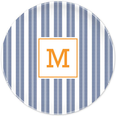 Boatman Geller - Personalized Melamine Plates (Vineyard Stripe Navy)