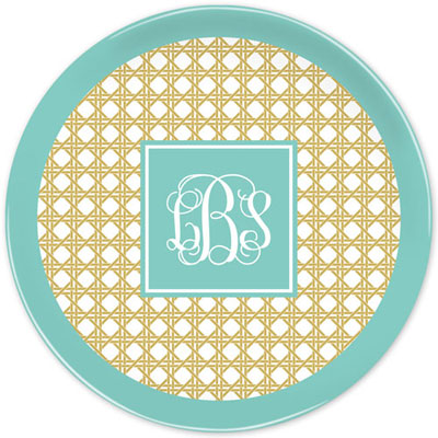 Boatman Geller - Personalized Melamine Plates (Parker Border Aqua) Boatman Geller - Personalized Melamine Plates (Parker Border Aqua)