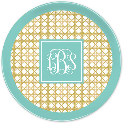 Boatman Geller - Personalized Melamine Plates (Parker Border Aqua)