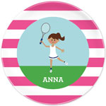 Boatman Geller - Personalized Melamine Plates (Tennis Player - Dress)