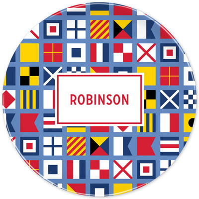 Boatman Geller - Personalized Melamine Plates (Nautical Flags) Boatman Geller - Personalized Melamine Plates (Nautical Flags)