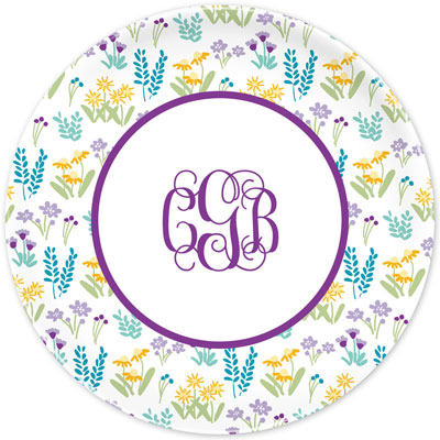 Boatman Geller - Personalized Melamine Plates (Flower Fields Purple) Boatman Geller - Personalized Melamine Plates (Flower Fields Purple)