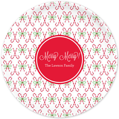 Boatman Geller - Personalized Melamine Plates (Candy Canes)