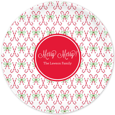 Boatman Geller - Personalized Melamine Plates (Candy Canes) Boatman Geller - Personalized Melamine Plates (Candy Canes)