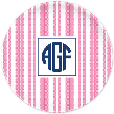 Boatman Geller - Personalized Melamine Plates (Vineyard Stripe Raspberry) Boatman Geller - Personalized Melamine Plates (Vineyard Stripe Raspberry)
