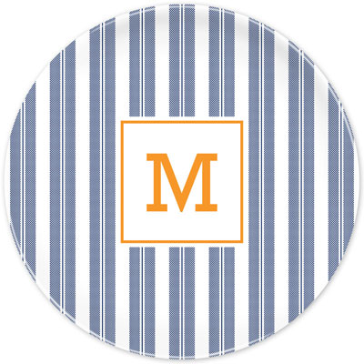 Boatman Geller - Personalized Melamine Plates (Vineyard Stripe Navy)