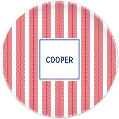 Boatman Geller - Personalized Melamine Plates (Vineyard Stripe Cherry)