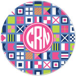 Boatman Geller - Personalized Melamine Plates (Nautical Flags Pink)