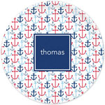 Boatman Geller - Personalized Melamine Plates (Happy Anchor Blue)