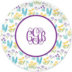 Boatman Geller - Personalized Melamine Plates (Flower Fields Purple)