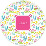 Boatman Geller - Personalized Melamine Plates (Flower Fields Pink)