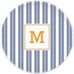 Boatman Geller - Personalized Melamine Plates (Vineyard Stripe Navy)