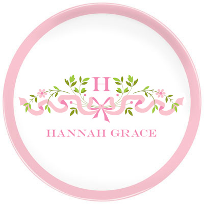 Boatman Geller - Personalized Melamine Plates (Ribbon Pink) Boatman Geller - Personalized Melamine Plates (Ribbon Pink)