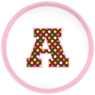 Boatman Geller - Personalized Melamine Plates (Initial Confetti Pink) Boatman Geller - Personalized Melamine Plates (Initial Confetti Pink)