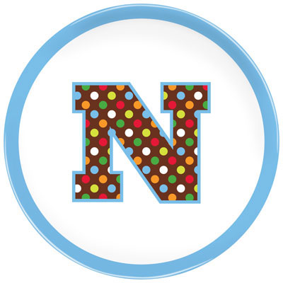 Boatman Geller - Personalized Melamine Plates (Initial Confetti Blue) Boatman Geller - Personalized Melamine Plates (Initial Confetti Blue)