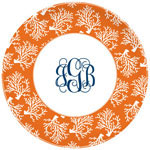 Boatman Geller - Personalized Melamine Plates (Coral Repeat)