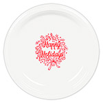 Happy Holidays Wreath Holiday Plastic Plates