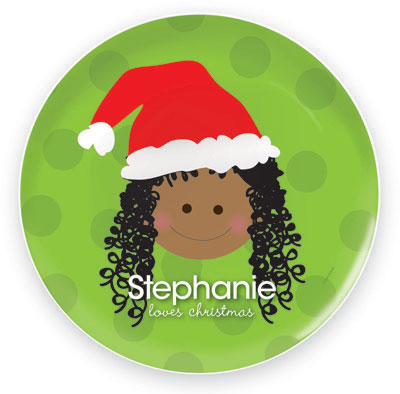 Spark & Spark Plates - Santa's Hat (African-American Girl)