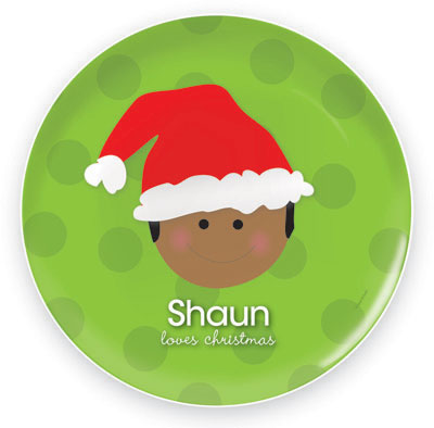 Spark & Spark Plates - Santa's Hat (African-American Boy) Spark & Spark Plates - Santa's Hat (African-American Boy)