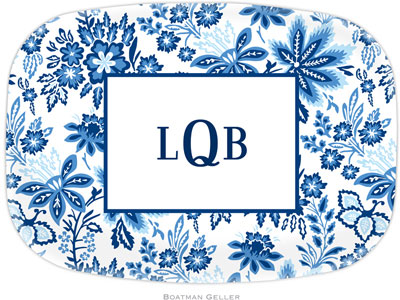 Boatman Geller - Personalized Melamine Platters (Classic Floral Blue)