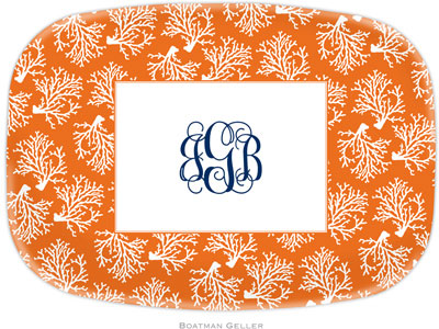 Boatman Geller - Personalized Melamine Platters (Coral Repeat)