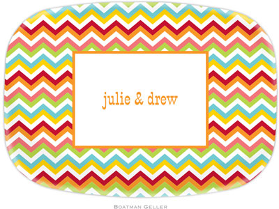 Boatman Geller - Personalized Melamine Platters (Chevron Bright)